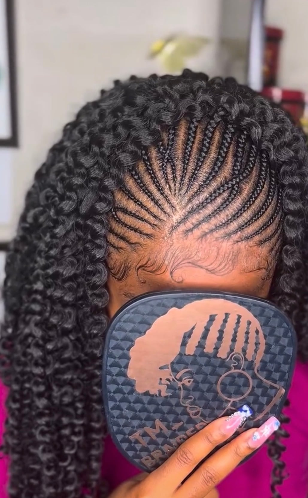 Tribal braids with curls